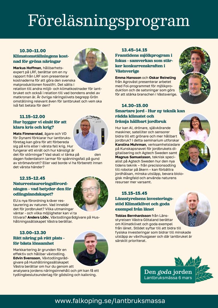 Föreläsningsprogram Mässa Den Goda Jorden | Agroväst